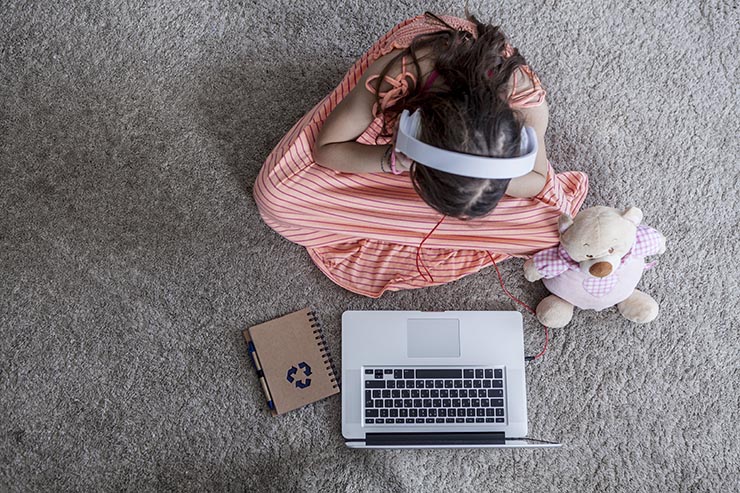 kid on laptop worrying about digital tracking of children